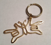 Butterfly with I LOVE YOU hands Keychain (Silver or Gold)