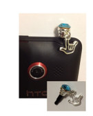 Rhinestone Cell Phone Charms with Tiny Outline I LOVE YOU Hand (SKYBLUE) OUT OF STOCK