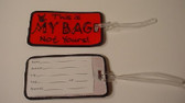 Luggage Tag  with ILY Sign Hand (Red and Black Merrow Embroirdery)