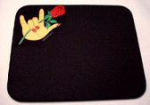 Rose and Hand with ILY Mouse Pad (Black) Small