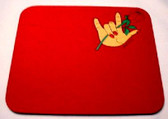 Rose and Hand ILY Mouse Pad (Red) Small