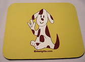 Dog (brown) with Sign ILY Mouse Pad (Yellow)