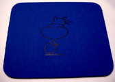 Draw Cat with Sign ILY tail, Mouse Pad (Royal Pad and Black Print)