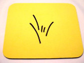Draw ILY on Mouse Pad Yellow (Black Print)
