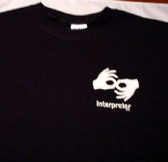 Interpreter Shirt on Left Chest (White Print) Adult