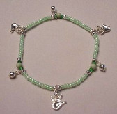 Cutie Kids Bracelet with lime beads and Silver ILY Hands