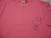 Draw Cat with Sign "I LOVE YOU " Tail Shirt on left chest ( Black Print), ADULT SIZE