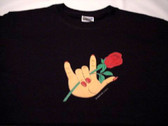 " I LOVE YOU " Hand with Rose Shirt (Large) ADULT SIZE