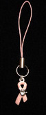 Pink Ribbon with ILY hand charm for cell phone