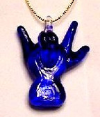 Blow Glass I LOVE YOU HAND ( Blue)