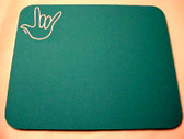 Mouse Pad with Outline I LOVE YOU (Turquiorse)
