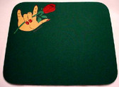 Rose with Hand I LOVE YOU Mouse Pad (Hunter Green)