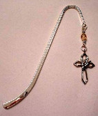 Bookmark with Cross I LOVE YOU ( Pink Crystal)
