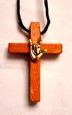 Cross with Gold ILY Necklace with Black Cord