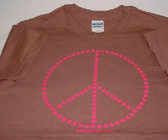 Peace with Sign hand  " I LOVE YOU " (PINK PRINT) T-Shirt (ADULT SIZE)
