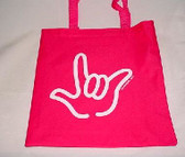 I LOVE YOU TOTE (LARGE) WHITE PRINT (PINK)