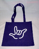 I LOVE YOU TOTE (LARGE) WHITE PRINT (NAVY)
