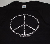 Peace with Sign hand " I LOVE YOU " (WHITE PRINT) T-Shirt  (ADULT SIZE )