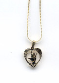 Heart with Sign hand " I LOVE YOU"  Necklace (Gold or Silver)