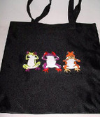 3 Frogs Sign - Black Tote
