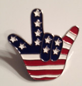 USA with I LOV E YOU Hand Pin
