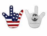 SIGN LANGUAGE ASL  " I LOVE YOU" HAND (USA) PIN