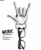 SIGN LANGUAGE ASL Large Sign I LOVE YOU with Holder Pin (Silver)
