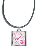 Sign hand "I LOVE YOU" & "LOVE"  Necklace (Square Pendant)