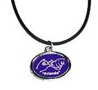 Friends Oval Necklace (Purple background/White hands)