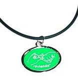 Friends Oval Necklace (Green background/White hands)