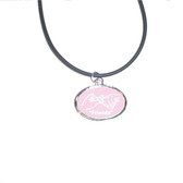 Friends Oval Necklace (Pink background/White hands)