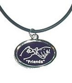 Friends Oval Necklace (Black background/White hands)