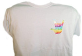 Tie Dye Rainbow " I LOVE YOU " SIGN Hand T-Shirt (ADULT SIZE )