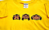 3 Monkey Signs Adult Shirt Size
