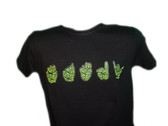 Name Create Sign hands (Zebra Green),T-Shirt ADULT SIZE