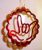 Suncatchers Wind Illusions I LOVE YOU hand Small 6" Red