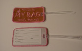 Luggage Tag with ILY Sign Hand (Brown and White Merrow) Embroidery