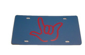 Auto License Plate with I LOVE YOU Sign Hand(Blue/Red Hand)