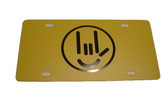 Auto License Plate with Smiley I LOVE YOU (Yellow/Black)