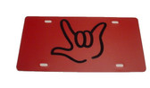 Auto License Plate with I LOVE YOU Sign Hand(Red/Black Hand)