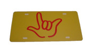 Auto License Plate with I LOVE YOU Sign Hand(Yellow/Pink Hand)