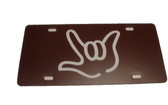 Auto License Plate with I LOVE YOU Sign Hand(Brown/White Hand)
