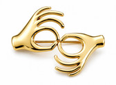SIGN LANGUAGE ASL INTERPRETER PIN ( GOLD)