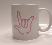 Mug Ceramic I LOVE YOU Outline (Pink)