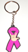 Pink Ribbon with I LOVE YOU  Soft Keychain