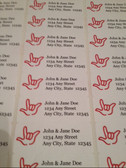Custom Mailing Labels with Outline Hand (Red)