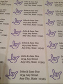 Custom Mailing Labels with Outline Hand (Purple)