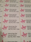 Custom Mailing Labels with Outline Hand (Pink)