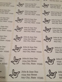 Custom Mailing Labels with Outline Hand (Black)