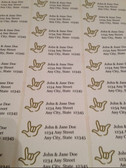 Custom Mailing Labels with Outline Hand (Olive)